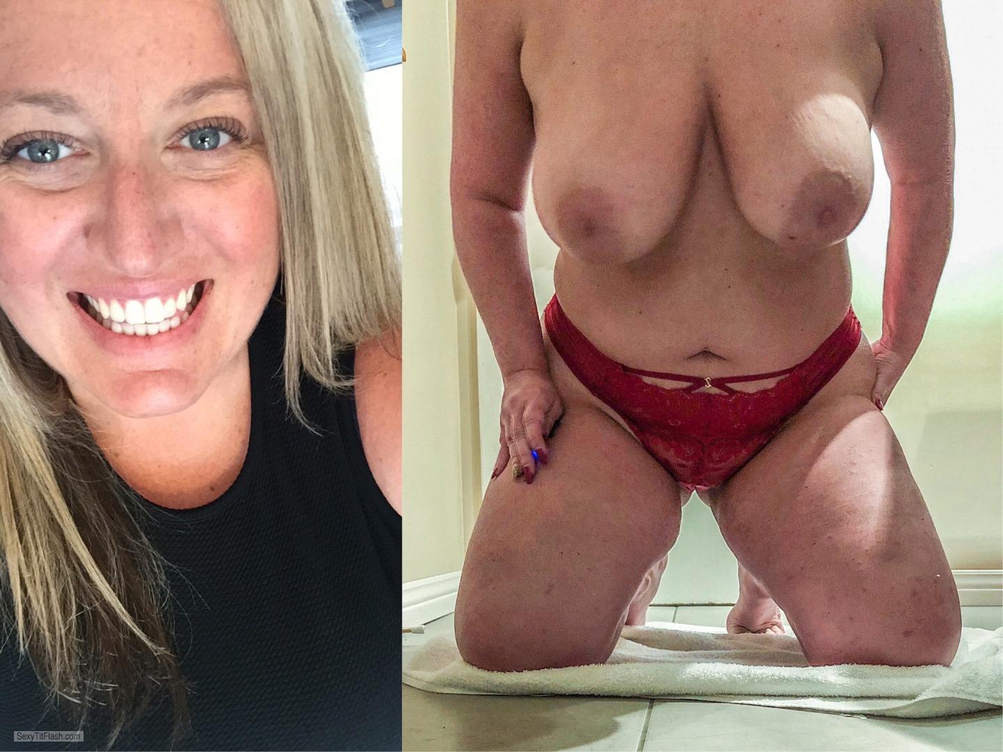 Tit Flash: Wife's Big Tits (Selfie) - Wife Tits On Display from United Kingdom
